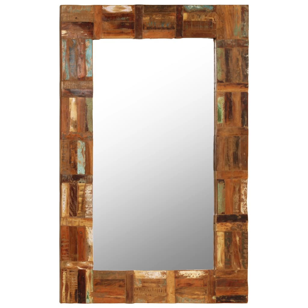 vidaXL sienas spogulis, masīvs pārstrādāts koks, 60x90 cm
