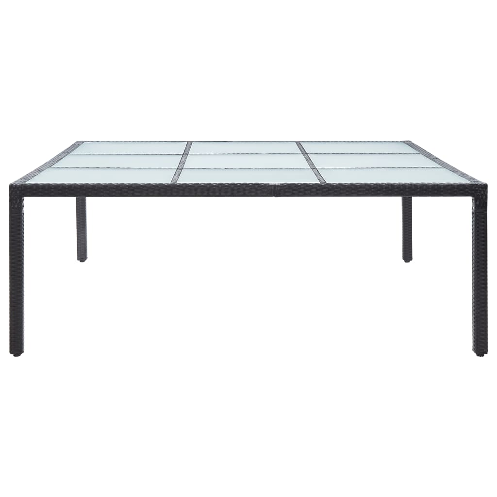 vidaXL dārza galds, 200x200x74 cm, melna PE rotangpalma