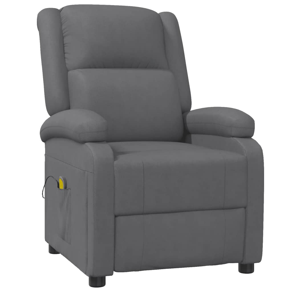 vidaXL masāžas krēsls, antracītpelēka mākslīgā āda