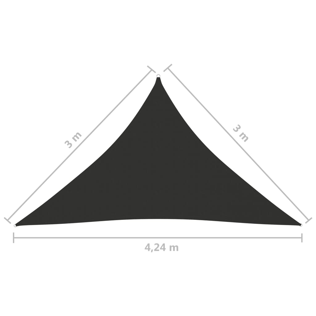 vidaXL saulessargs, 3x3x4,24 m, trijstūra, antracītpelēks audums