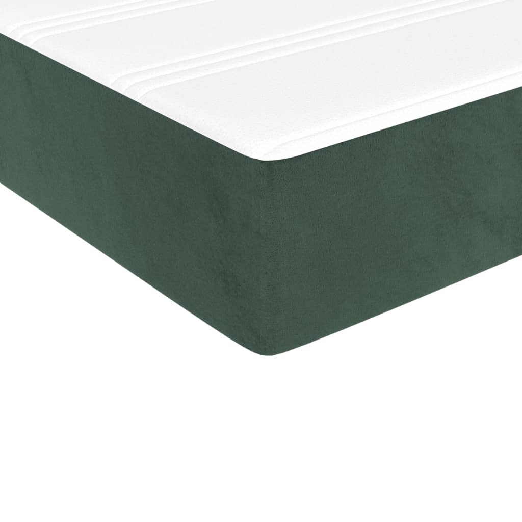 vidaXL kabatu atsperu matracis, tumši zaļš, 120x190x20 cm, samts
