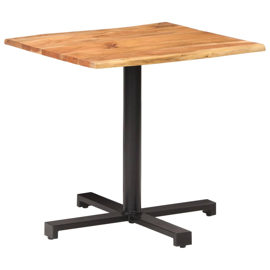 vidaXL bistro galds, dabīgas formas malas, 80x80x75 cm, akācijas koks