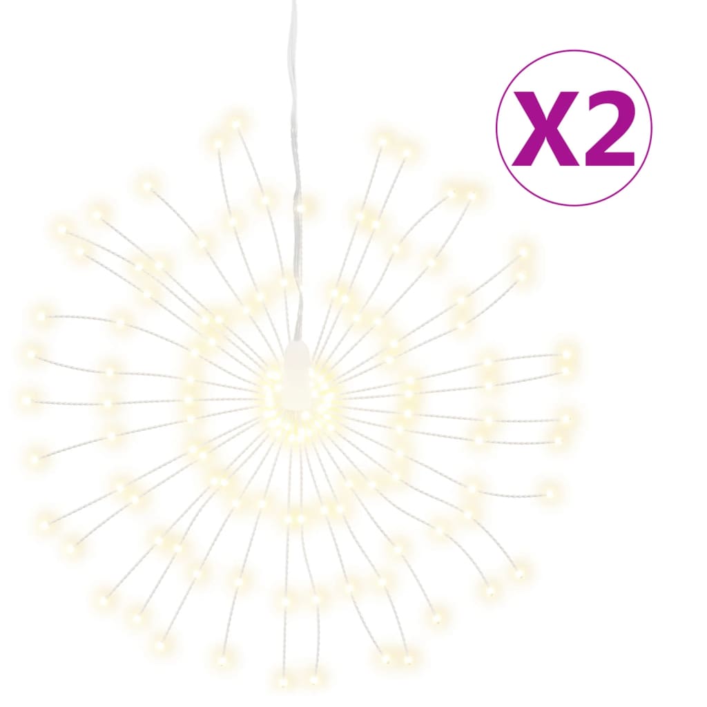 vidaXL Ziemassvētku dekorācijas 2 gab., 140 LED, silti baltas, 17 cm