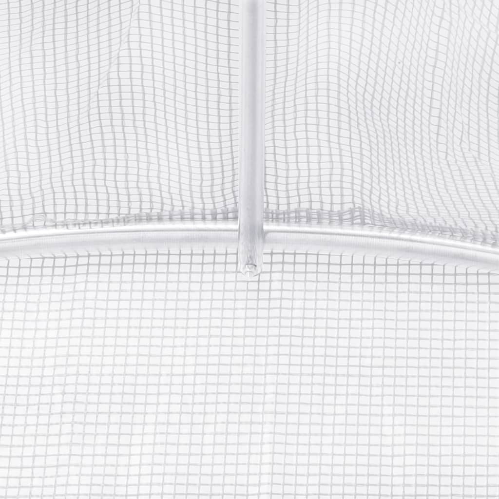 vidaXL siltumnīca ar tērauda rāmi, balta, 18 m², 6x3x2 m