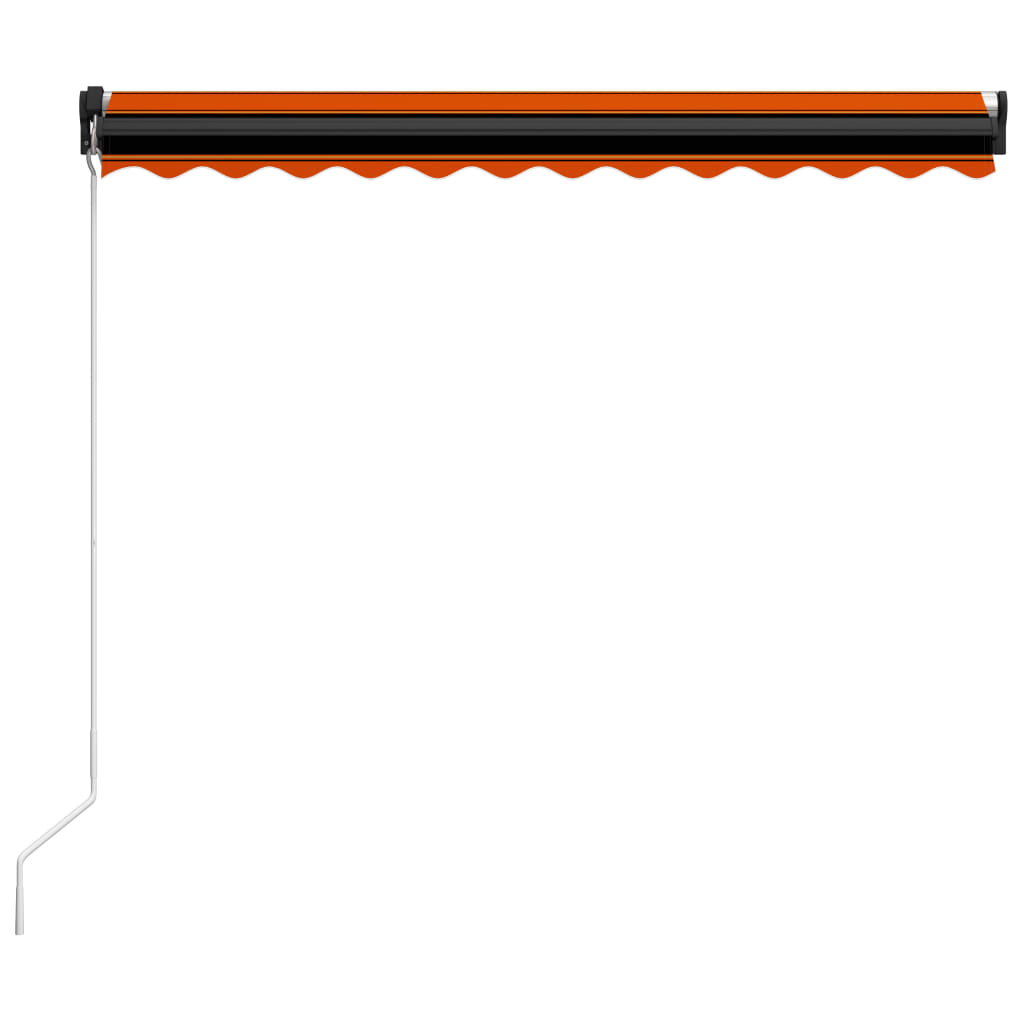 vidaXL izvelkama markīze, manuāla, 350x250 cm, oranža ar brūnu