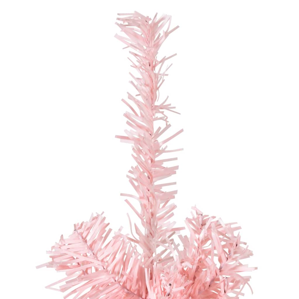 vidaXL mākslīgā Ziemassvētku egle ar statīvu, pusapaļa, rozā, 240 cm