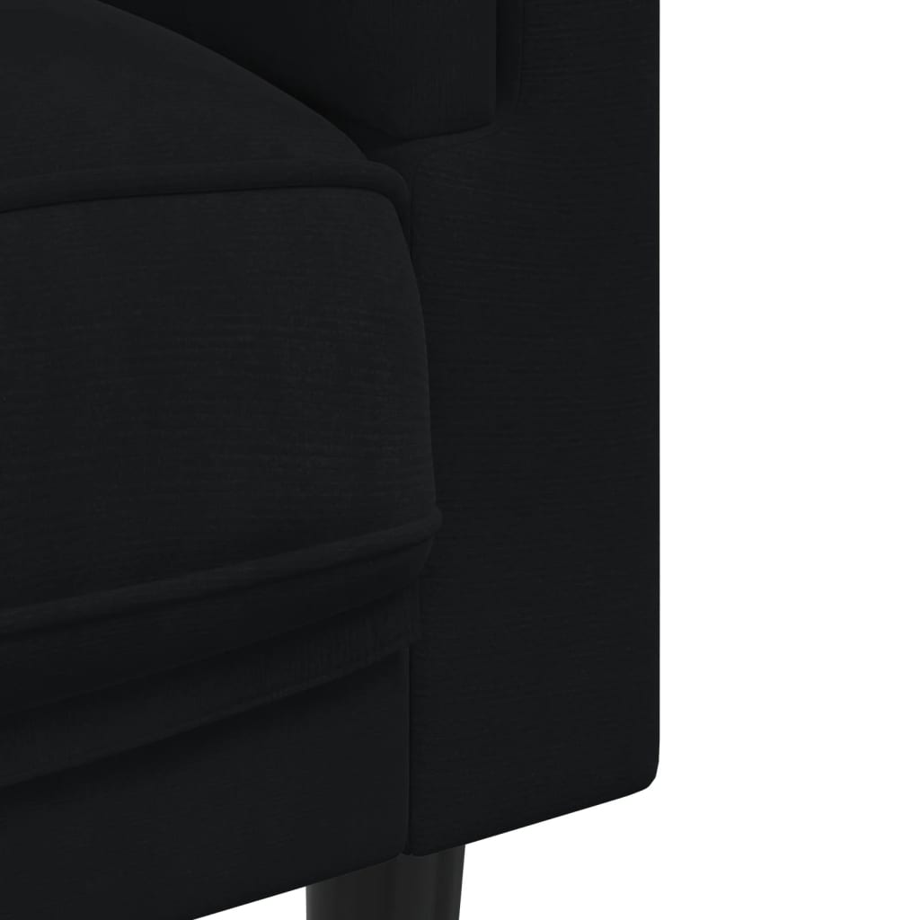 vidaXL atpūtas krēsls ar spilvenu, melns samts