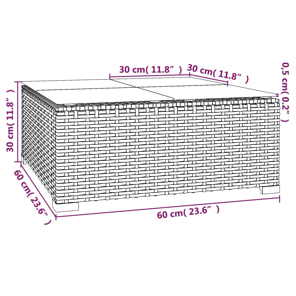 vidaXL 11-daļīgs dārza mēbeļu komplekts ar matračiem, PE rotangpalma