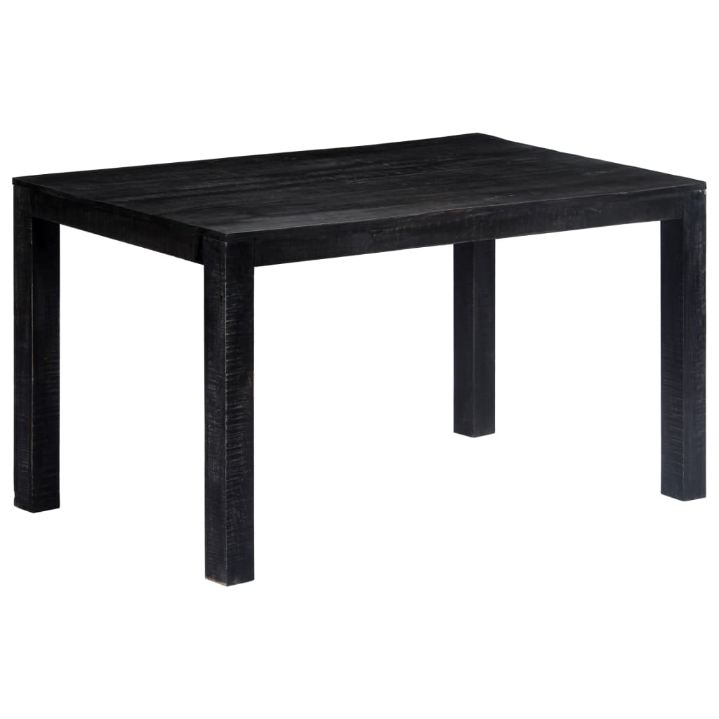 vidaXL virtuves galds, 140x80x76 cm, melns mango masīvkoks