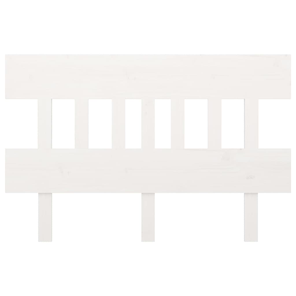 vidaXL gultas galvgalis, balts, 123,5x3x81 cm, priedes masīvkoks
