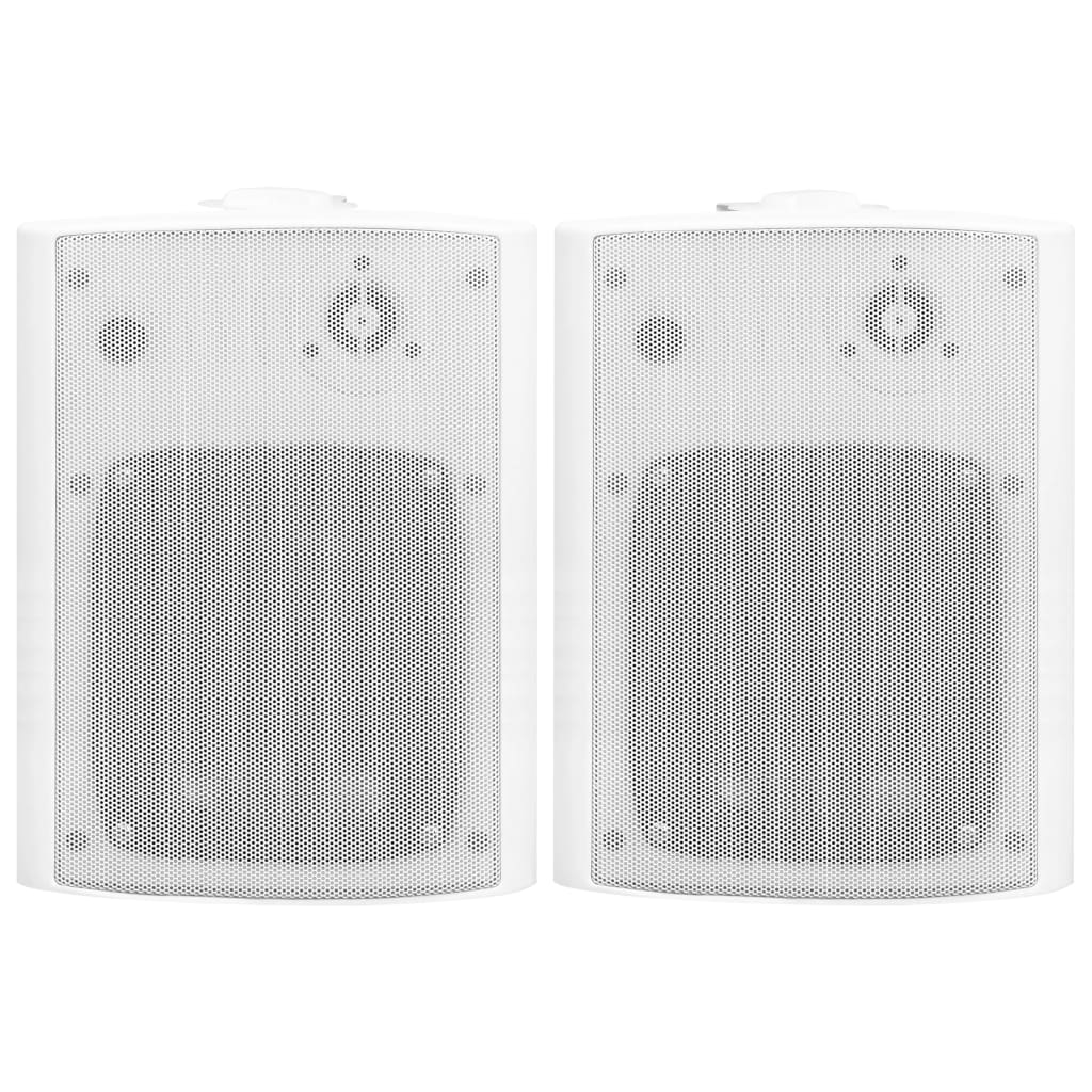 vidaXL stereo skaļruņi, 2 gab., stiprināmi pie sienas, balti, 120 W