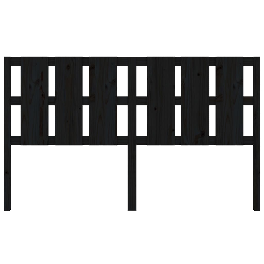 vidaXL gultas galvgalis, melns, 185,5x4x100 cm, priedes masīvkoks
