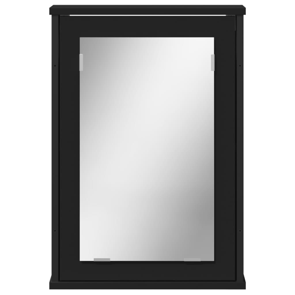 vidaXL vannasistabas spoguļskapītis, melns, 42x12x60 cm