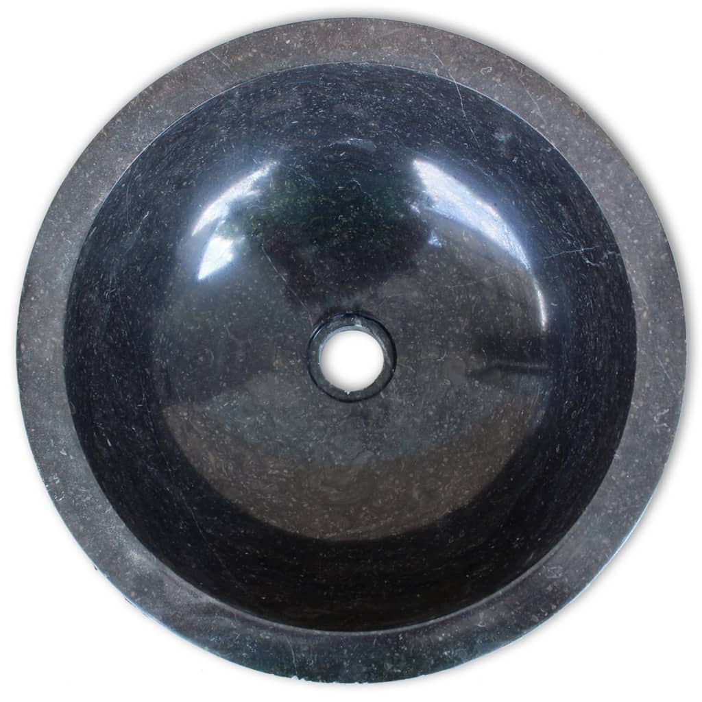 vidaXL izlietne, 40 cm, melns marmors