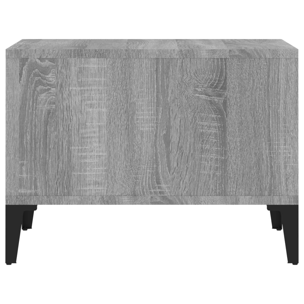 vidaXL kafijas galdiņš, pelēcīga ozolkoka, 60x50x36,5 cm