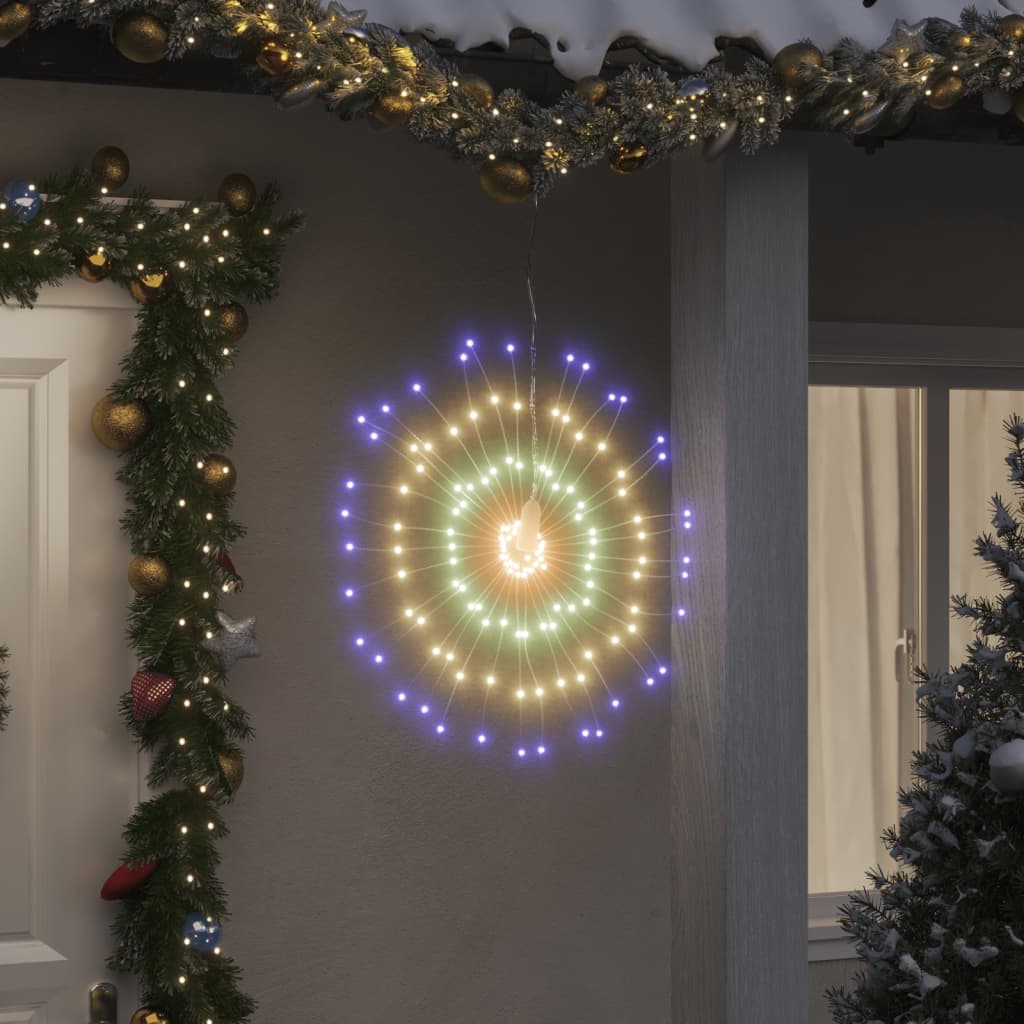 vidaXL Ziemassvētku dekorācijas, 8 gab., 140 LED, krāsainas, 17 cm