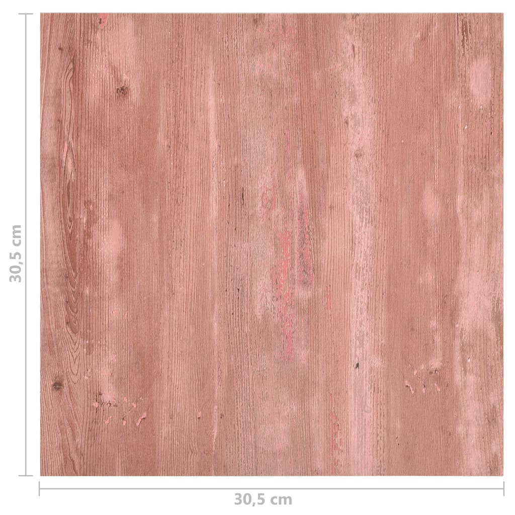 vidaXL grīdas flīzes, 20 gab., pašlīmējošas, 1,86 m², PVC, sarkanas