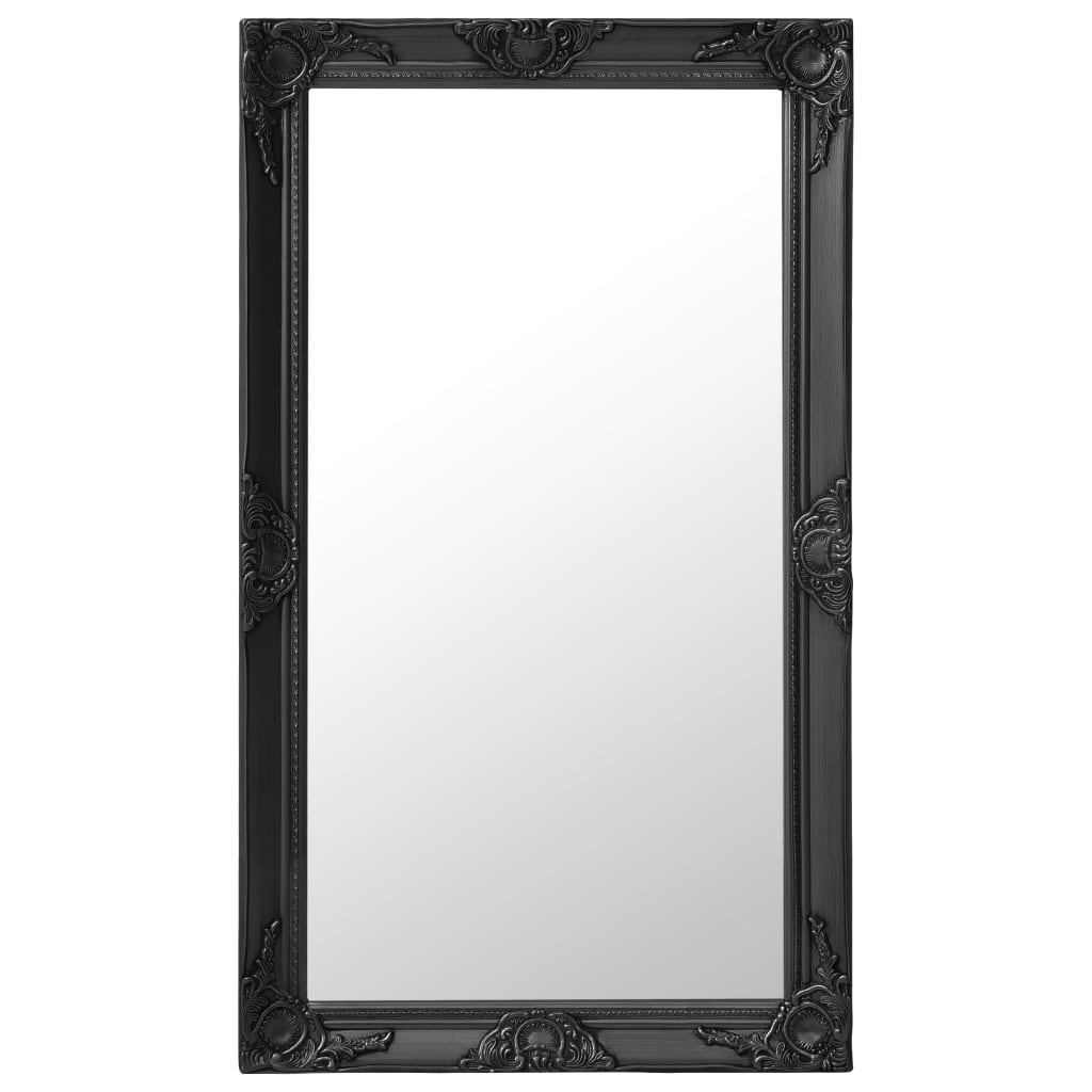 vidaXL baroka stila sienas spogulis, 60x100 cm, melns