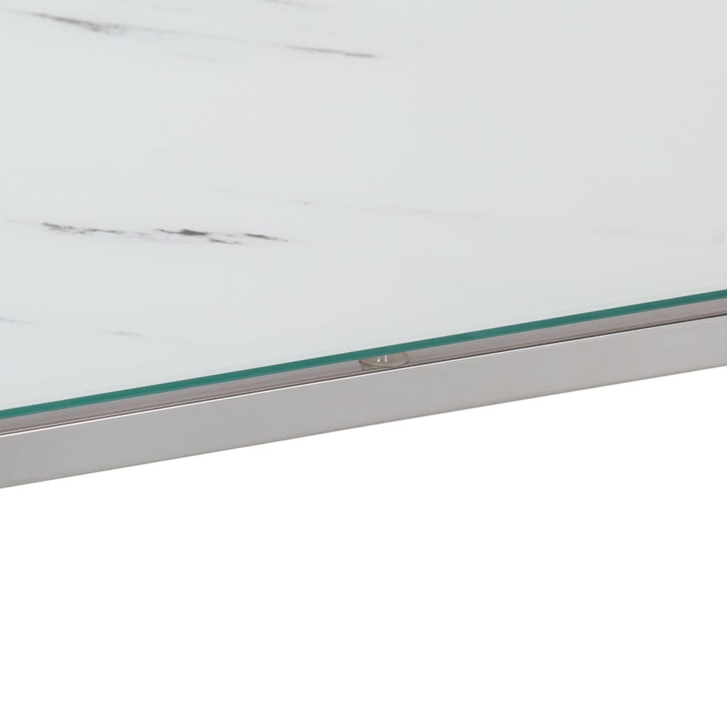 vidaXL konsoles galdiņš, sudrabains, nerūsējošs tērauds, rūdīts stikls