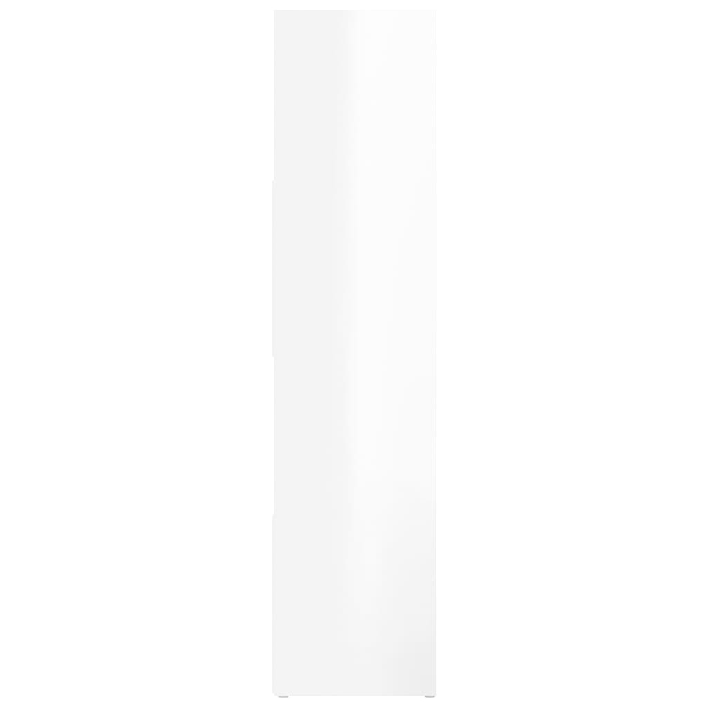 vidaXL grāmatu plaukts, aizslietnis, spīdīgi balts, 105x24x102 cm