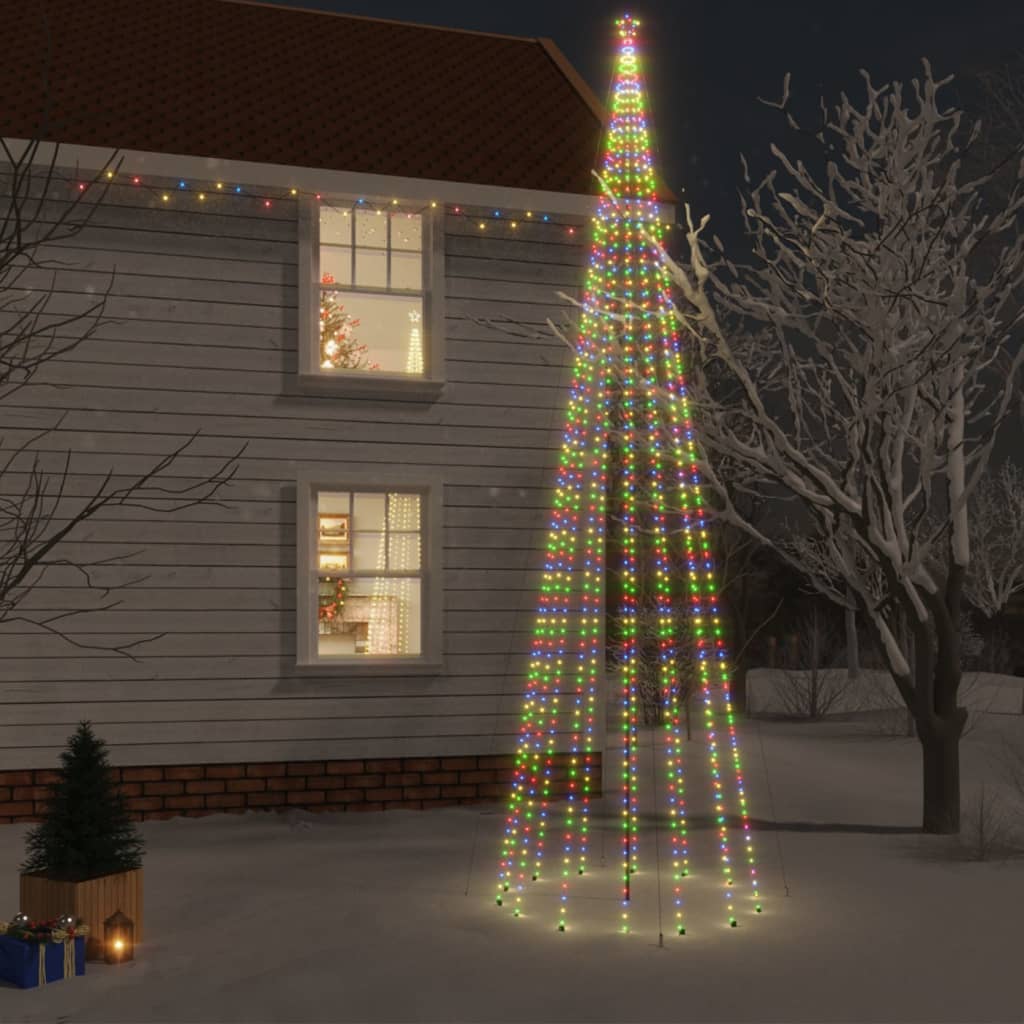 vidaXL Ziemassvētku egle ar pīķi, 1134 krāsainas LED lampiņas, 800 cm