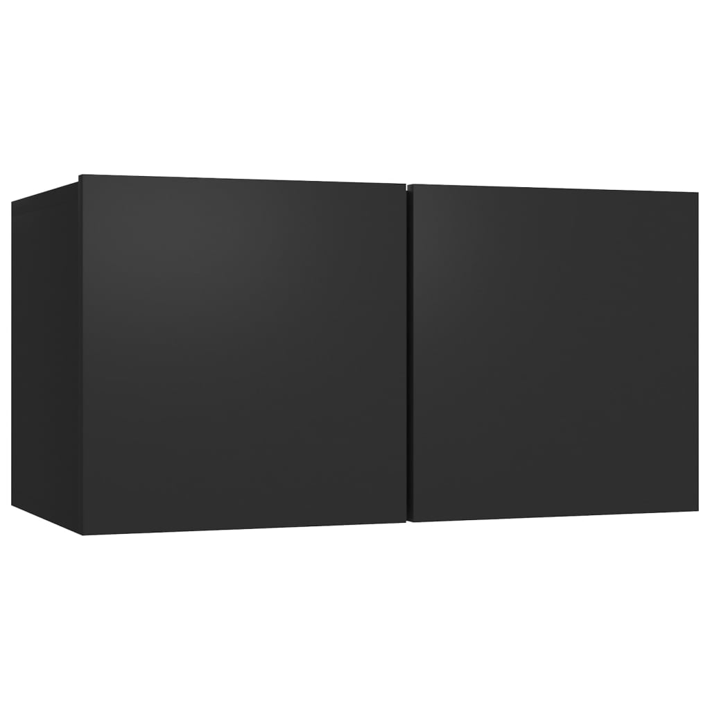 vidaXL 2-daļīgs TV skapīšu komplekts, melna skaidu plāksne
