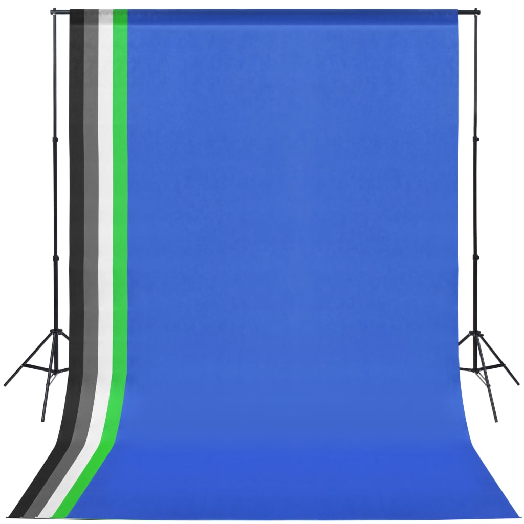 vidaXL fotostudijas komplekts: 5 krāsaini foni un 2 foto lietussargi