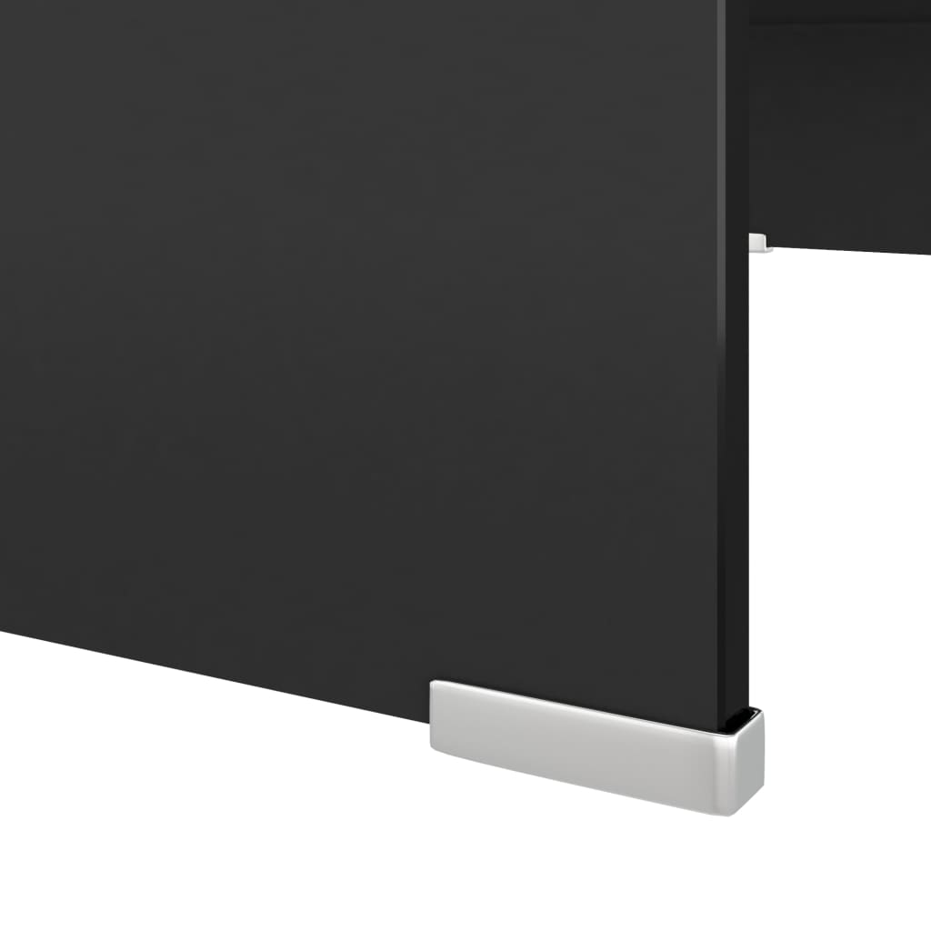 vidaXL TV statīvs, monitora paliktnis, 70x30x13 cm, melns stikls
