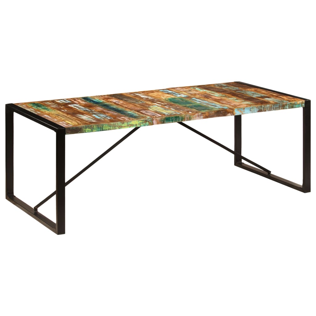 vidaXL virtuves galds, 220x100x75 cm, pārstrādāts masīvkoks