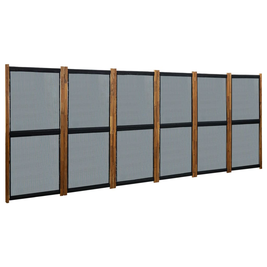 vidaXL 6-paneļu istabas aizslietnis, melns, 420x170 cm