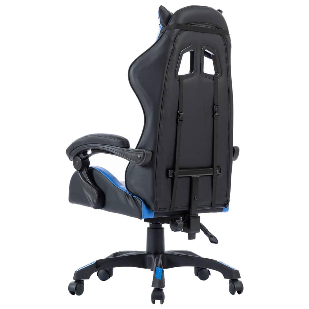 vidaXL biroja krēsls, zila mākslīgā āda