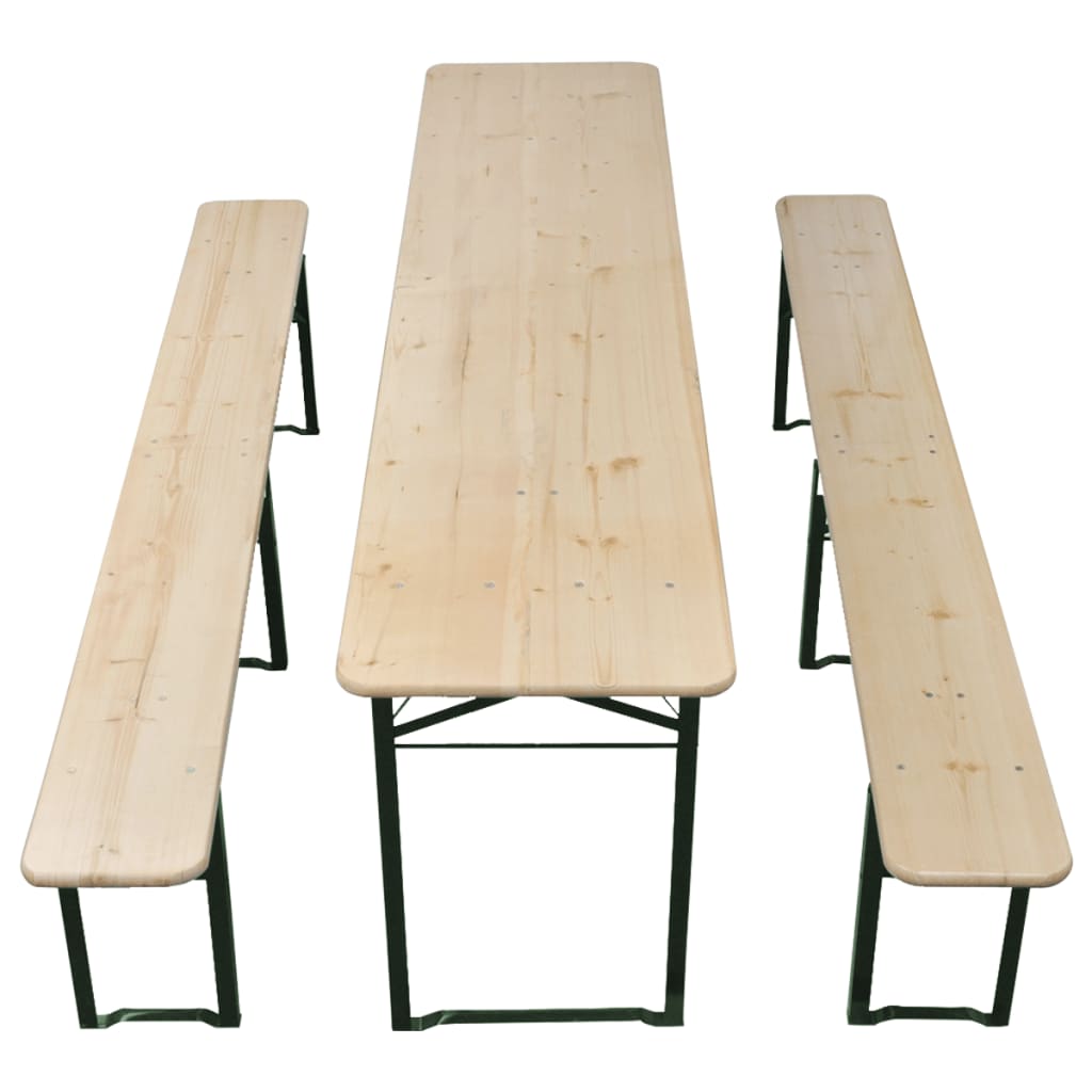 vidaXL saliekams alus galds ar 2 soliem, 220 cm, egles koks