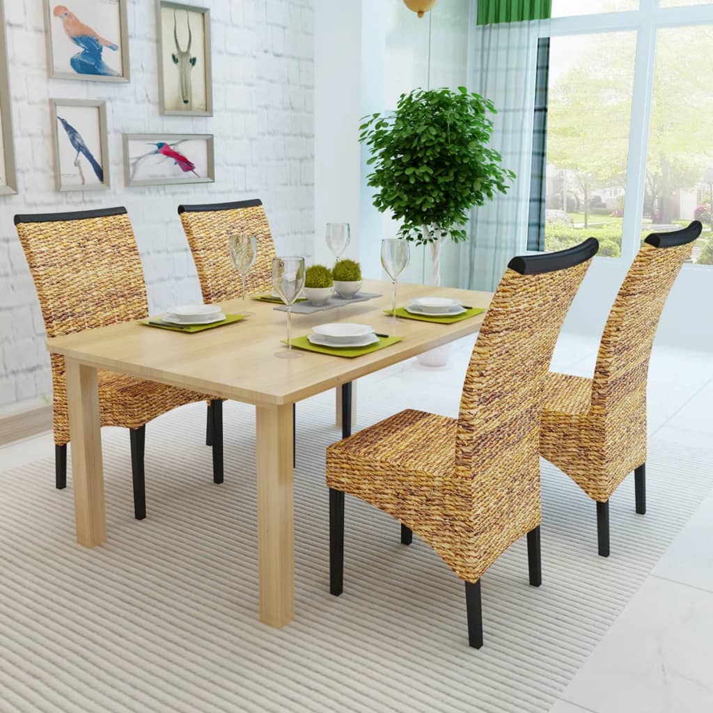 vidaXL virtuves krēsli, 4 gab., abaka un mango masīvkoks