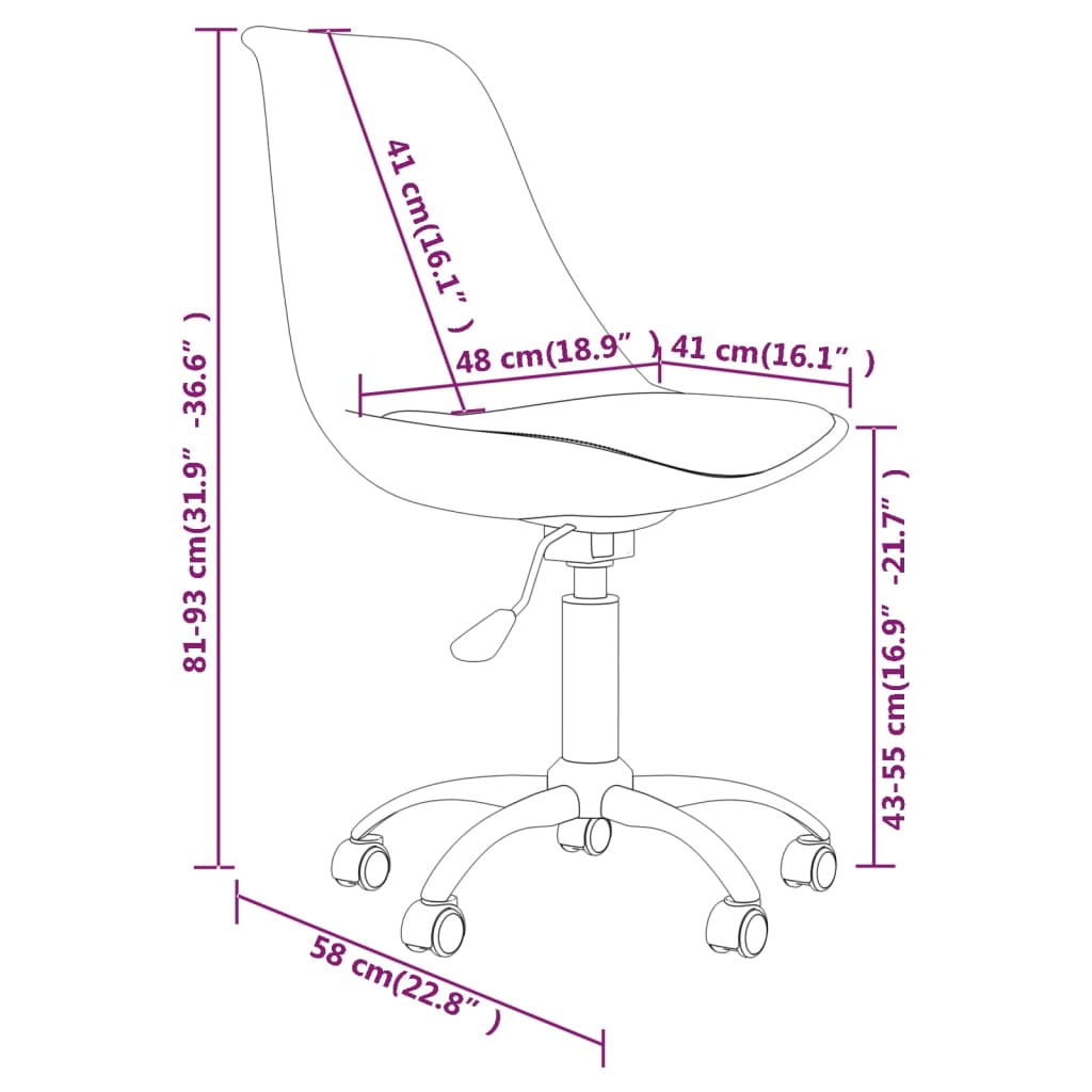 vidaXL grozāmi virtuves krēsli, 6 gab., krēmkrāsas audums