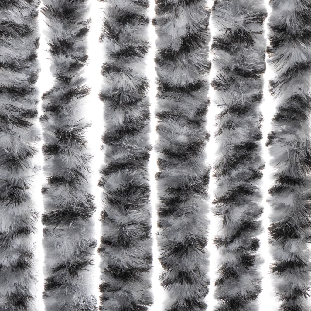vidaXL kukaiņu aizkars, 100x230 cm, melns un balts šenils