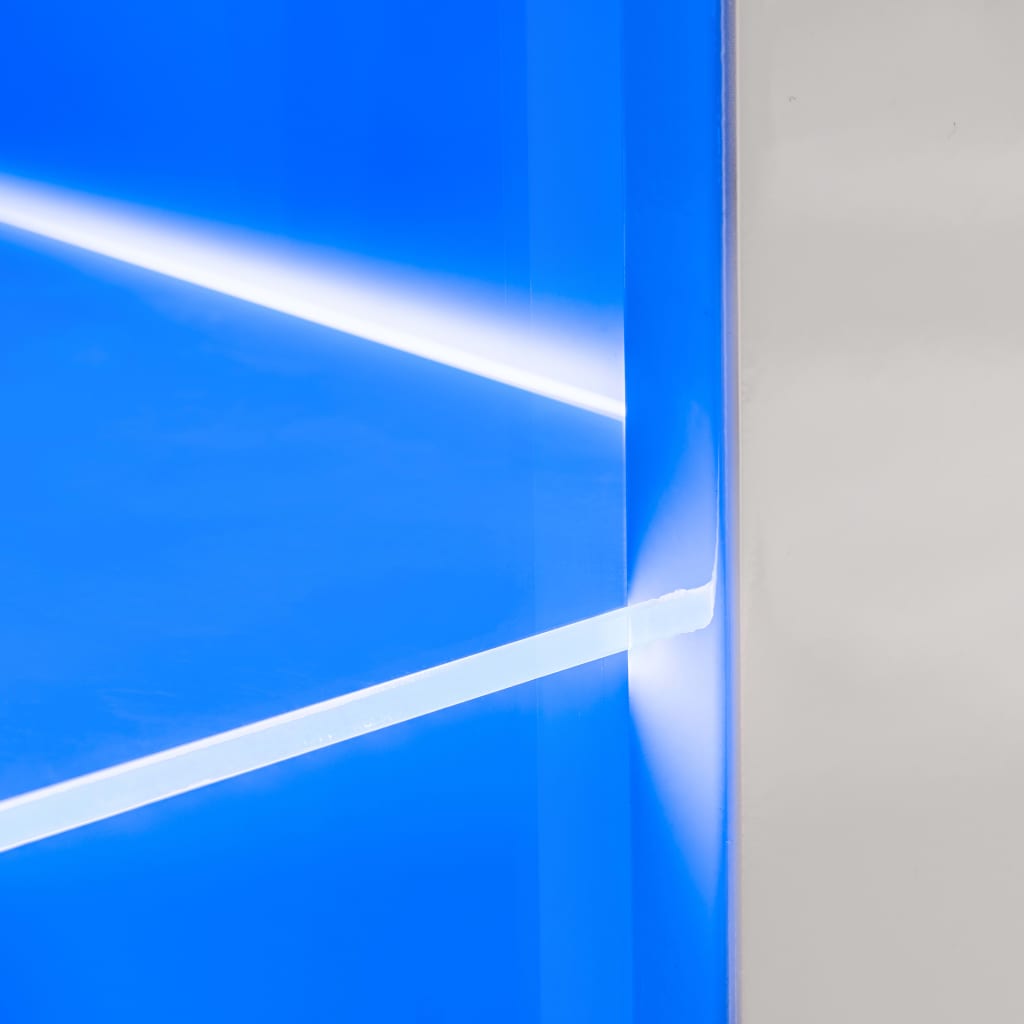 vidaXL TV sienas sekcija ar LED gaismām, 8 gab., spīdīgi balta