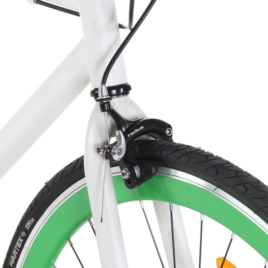vidaXL ritenis ar vienu ātrumu, zaļš un balts, 700c, 51 cm