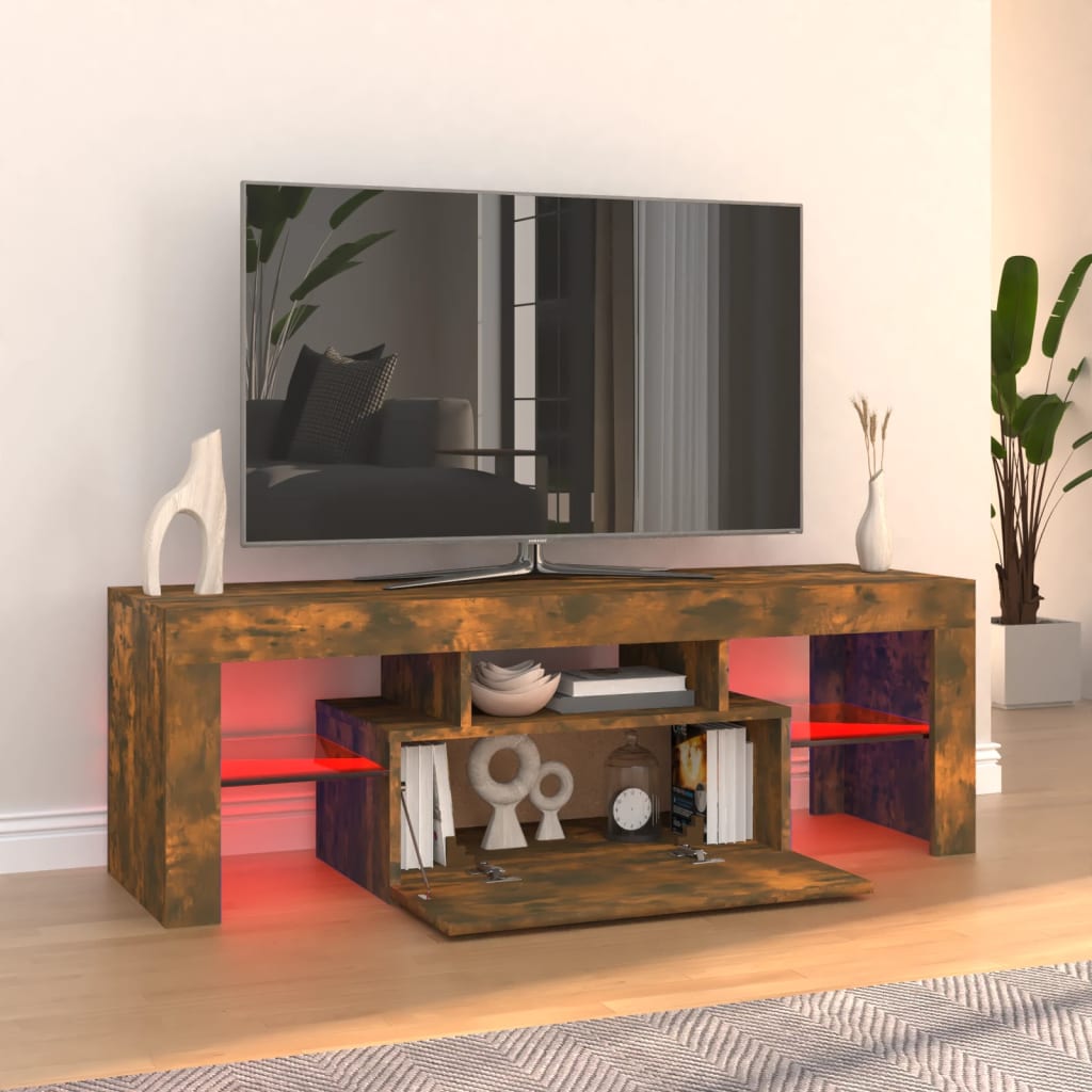 vidaXL TV skapītis ar LED lampiņām, ozolkoka krāsa, 120x35x40 cm