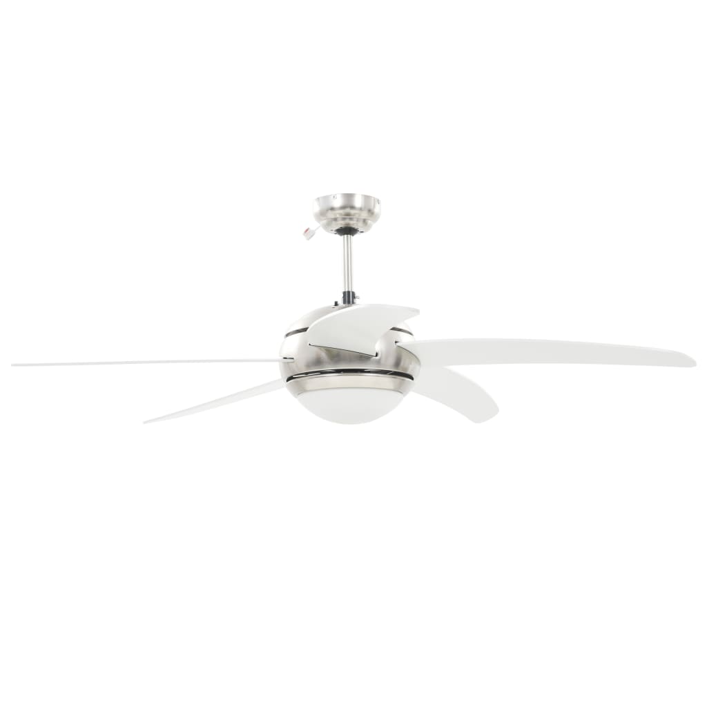 vidaXL griestu ventilators ar lampu, 128 cm, dekoratīvs, balts