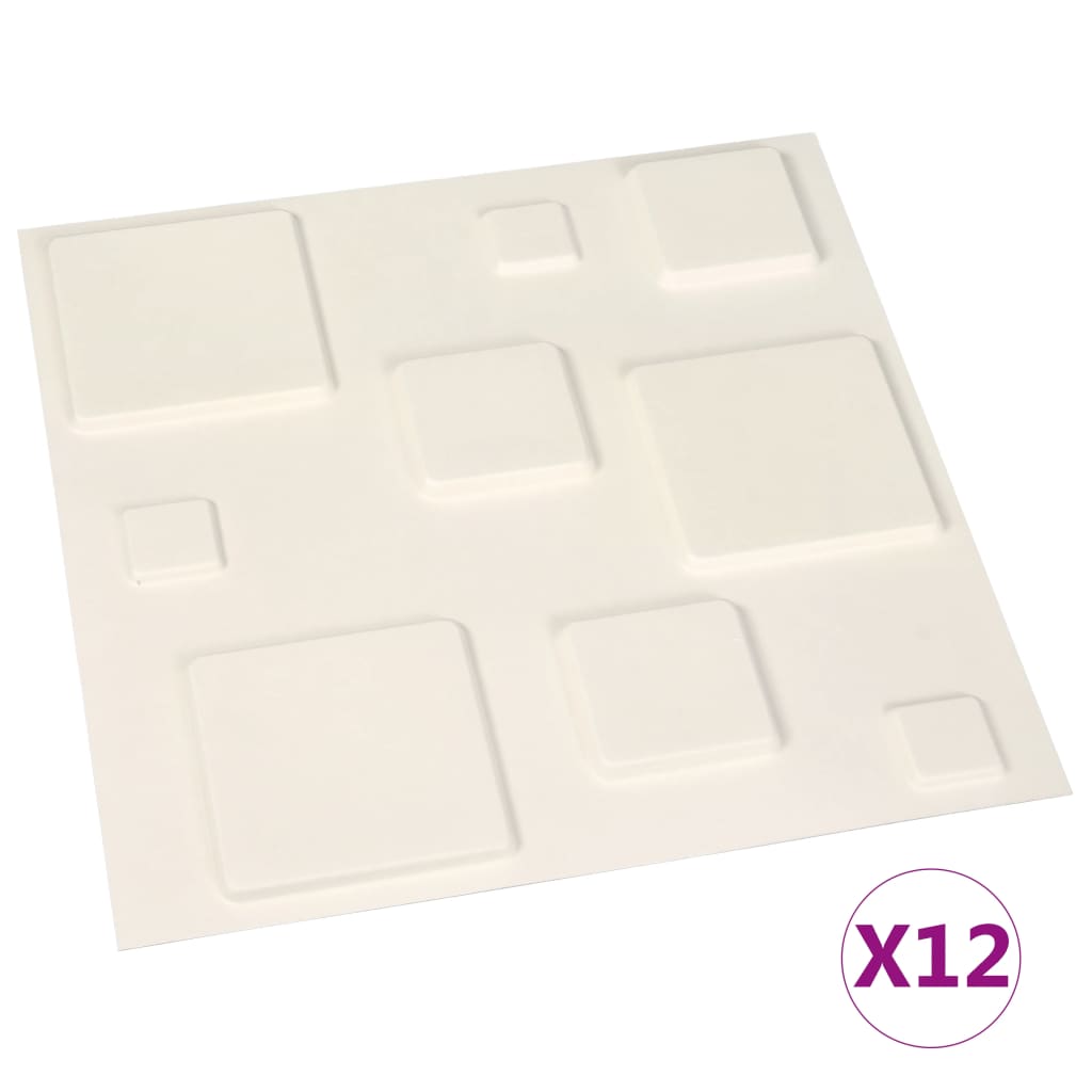 vidaXL sienas paneļi, 12 gab., 3D, 0,5x0,5 m, 3 m²