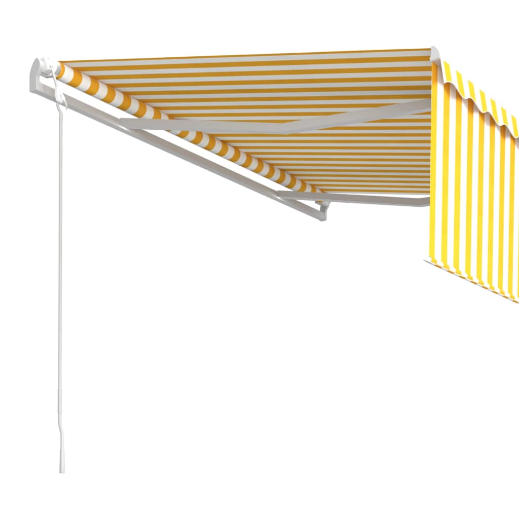 vidaXL izvelkama markīze ar žalūziju, 4,5x3 m, dzelteni balta