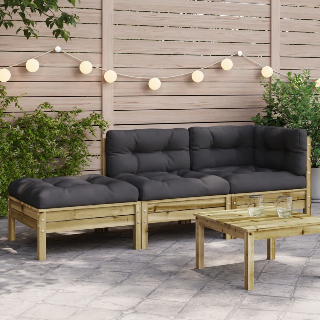 vidaXL 2-vietīgs dārza dīvāns ar kājsoliņu un matračiem