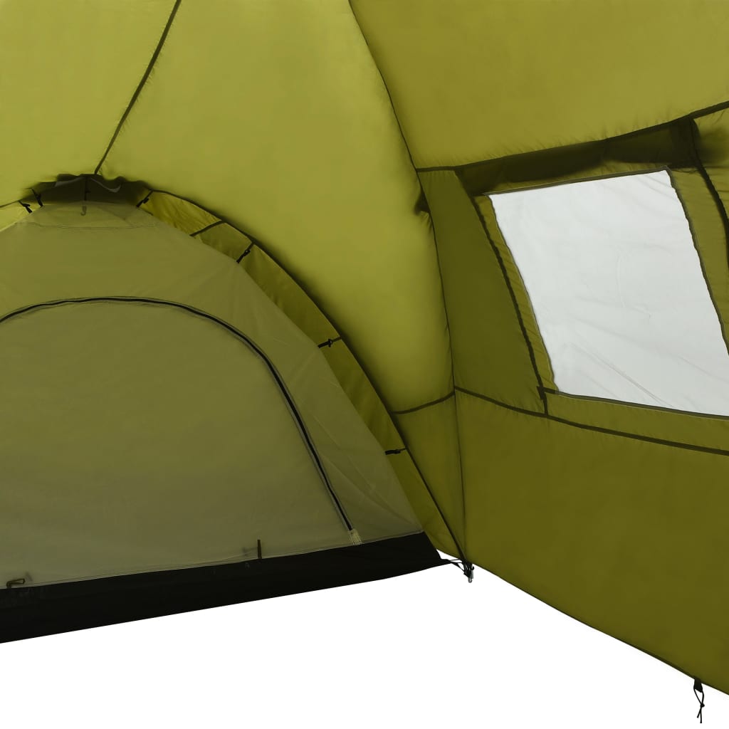 vidaXL iglu telts, 650x240x190 cm, astoņvietīga, zaļa