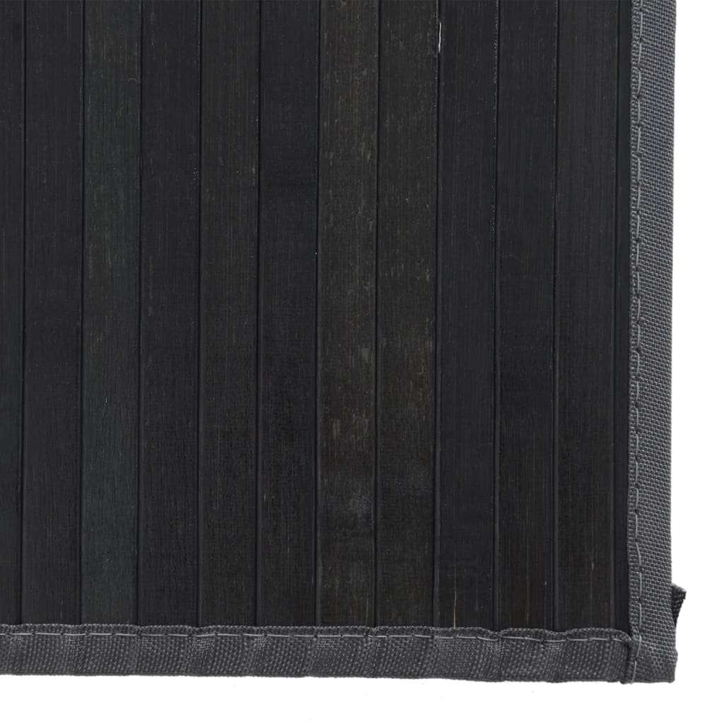vidaXL paklājs, taisnstūra forma, melns, 80x400 cm, bambuss