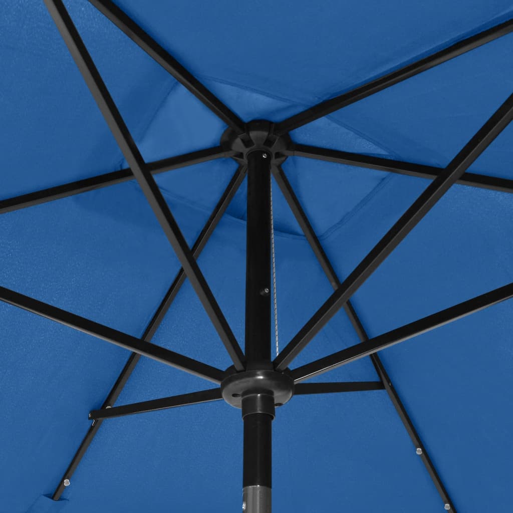 vidaXL saulessargs ar LED un tērauda kātu, 2x3 m, debeszils