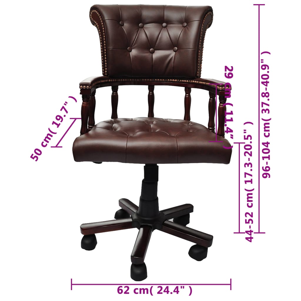 vidaXL biroja krēsls, grozāms, brūns