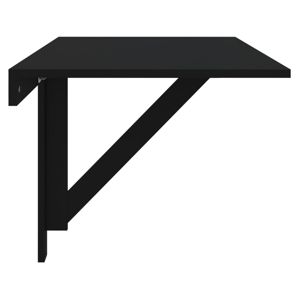 vidaXL sienas galds, melns, 100x60x56 cm, inženierijas koks