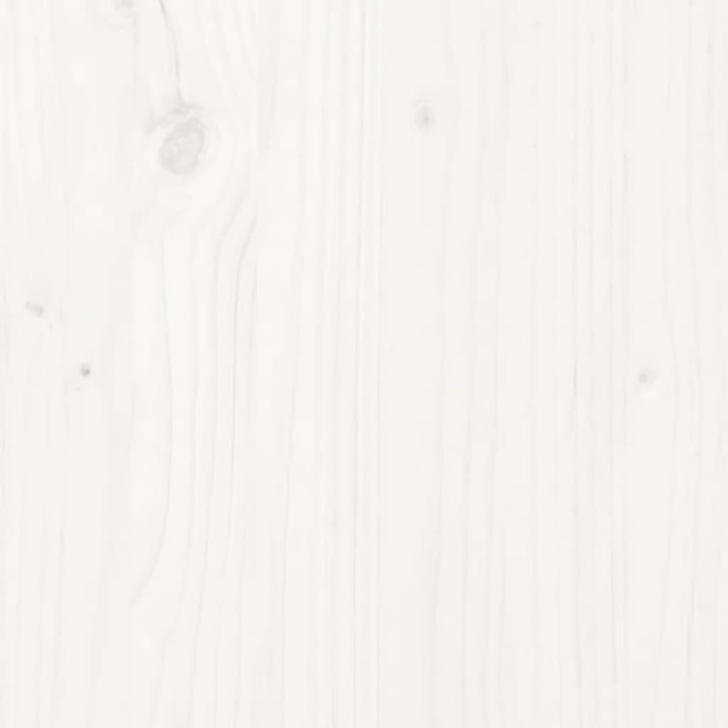 vidaXL malkas plaukts, balts, 108x64,5x110 cm, priedes masīvkoks