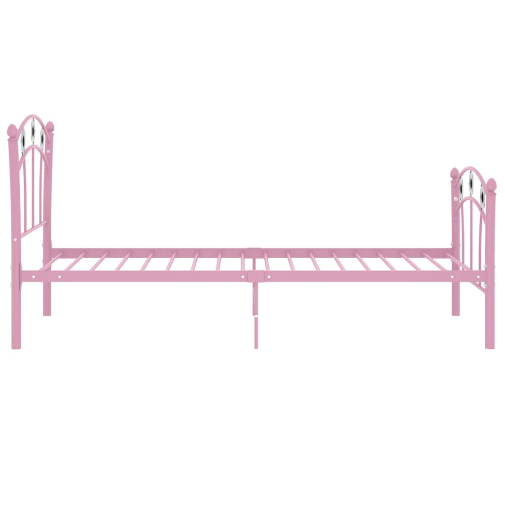 vidaXL gultas rāmis, futbola dizains, rozā metāls, 90x200 cm