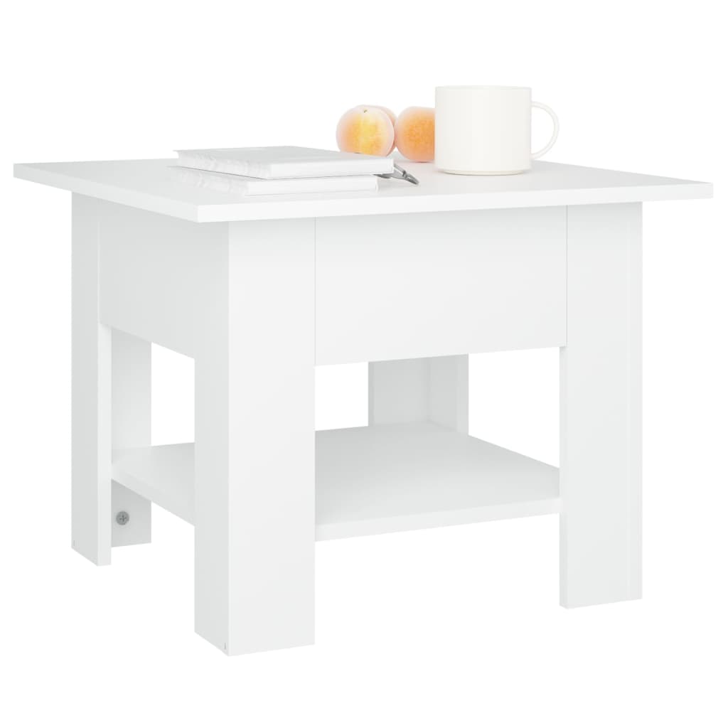 vidaXL kafijas galdiņš, balts, 55x55x42 cm, skaidu plāksne